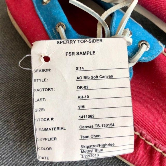SAMPLE Sperry Top-siders, Red & Blue Canvas | 9M - Picture 6 of 7